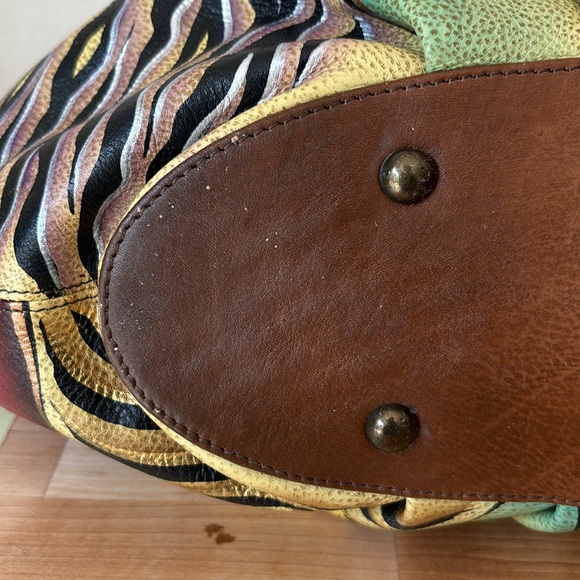 Anuschka Leather Bag with Purple and Brown Details - Picture 10 of 14